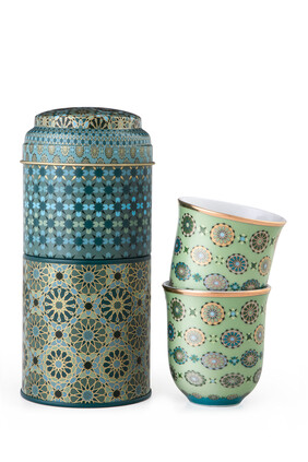 Andalusia Tin Box With Cups, Set of Two
